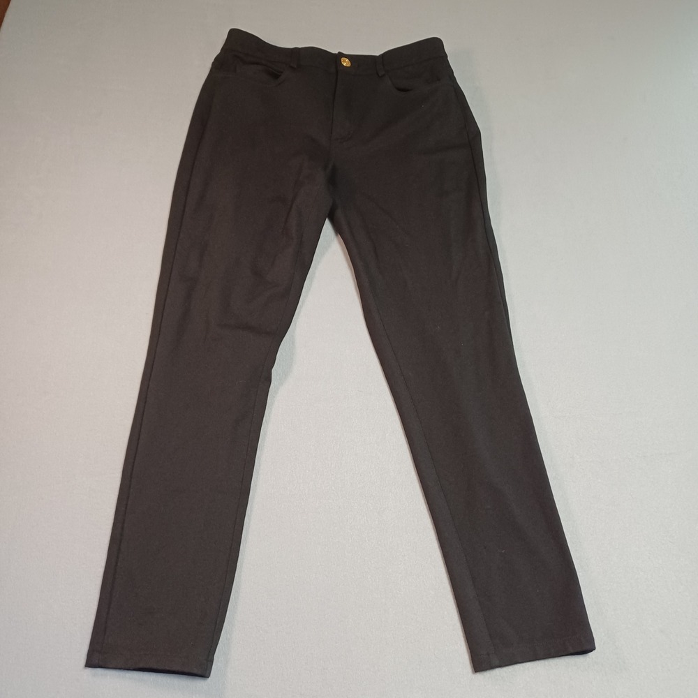 Michael Kors Womens Black Ponte Knit Skinny Pants QF33B01EZT Size S MK Logo